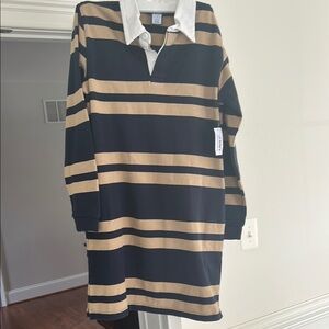 Girls new with tags Old Navy Striped Rugby Shirt Dress size 10-12